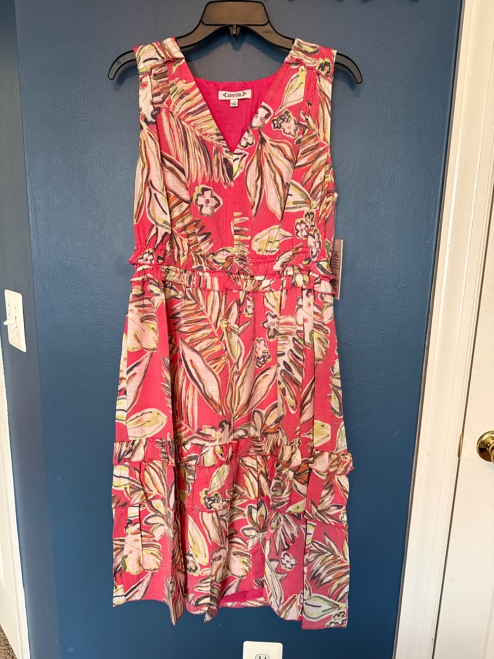 Nanette Lepore Hot Pink Lined Floral Dress Size 10 - Picture 2 of 10